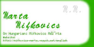 marta mifkovics business card